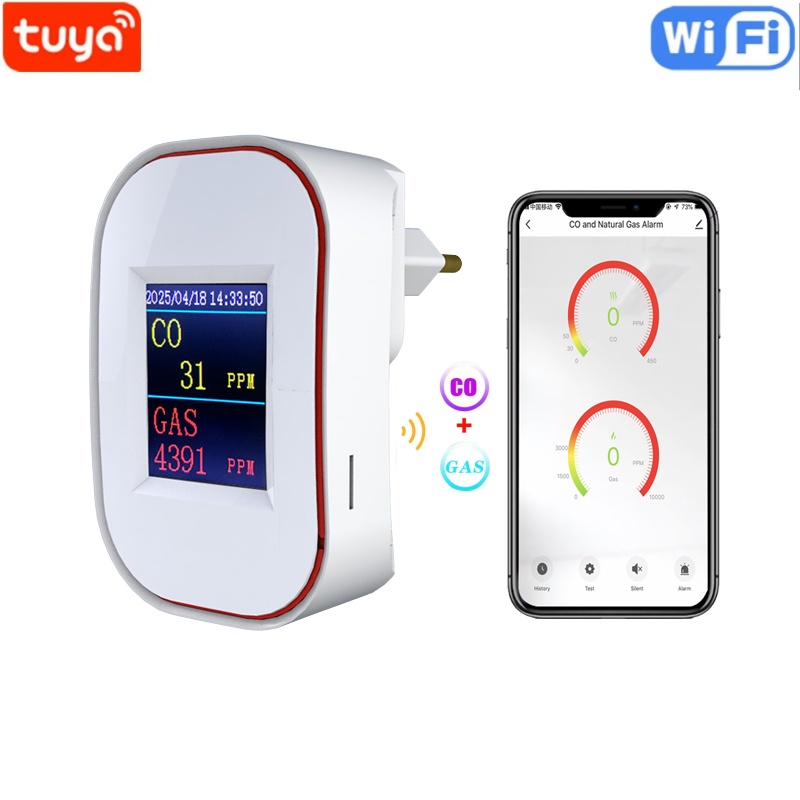 Tuya スマートライフ天然ガス CO 漏れ一酸化炭素検出器 WIFI CH4 メタン可燃性漏れ石炭ホームアラームリモートモニター