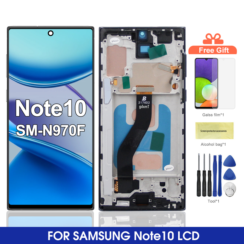 Note10 N970F N970F/DS Samsung Galaxy Note 10 用 LCD スクリーンフレームディスプレイデジタイザーアセンブリ交換部品 100% テスト済み