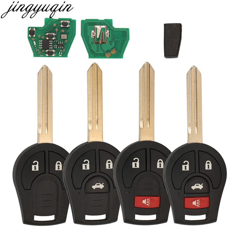 Jingyuqin 2/3/4 ボタンリモート車のキーフォブ 315/433MHZ ID46 日産サニーシルフィティーダリヴィナパラディンマーチ CWTWB1U751/761