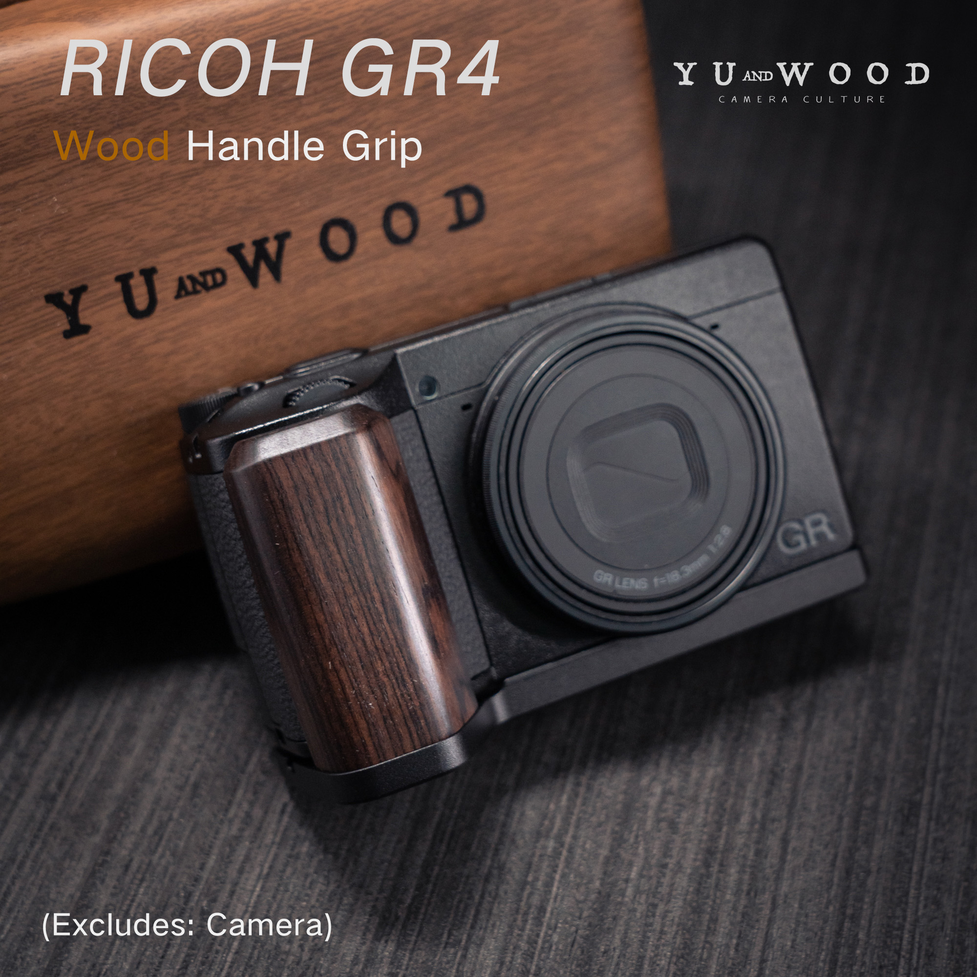 手作り木製カメラハンドグリップ L プレートクイックリリースホルダー Ricoh GR4/GR4 HDF