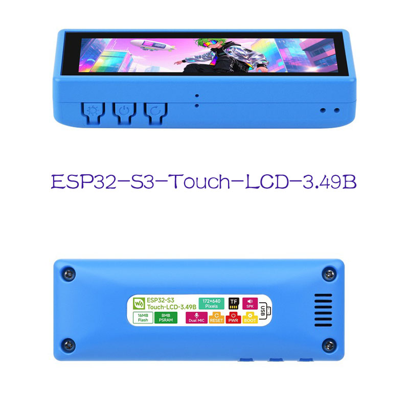 3.49 インチ IPS タッチ ディスプレイ ESP32-S3R8 開発ボード 172x640 容量性スクリーン 高性能 IoT コントローラー