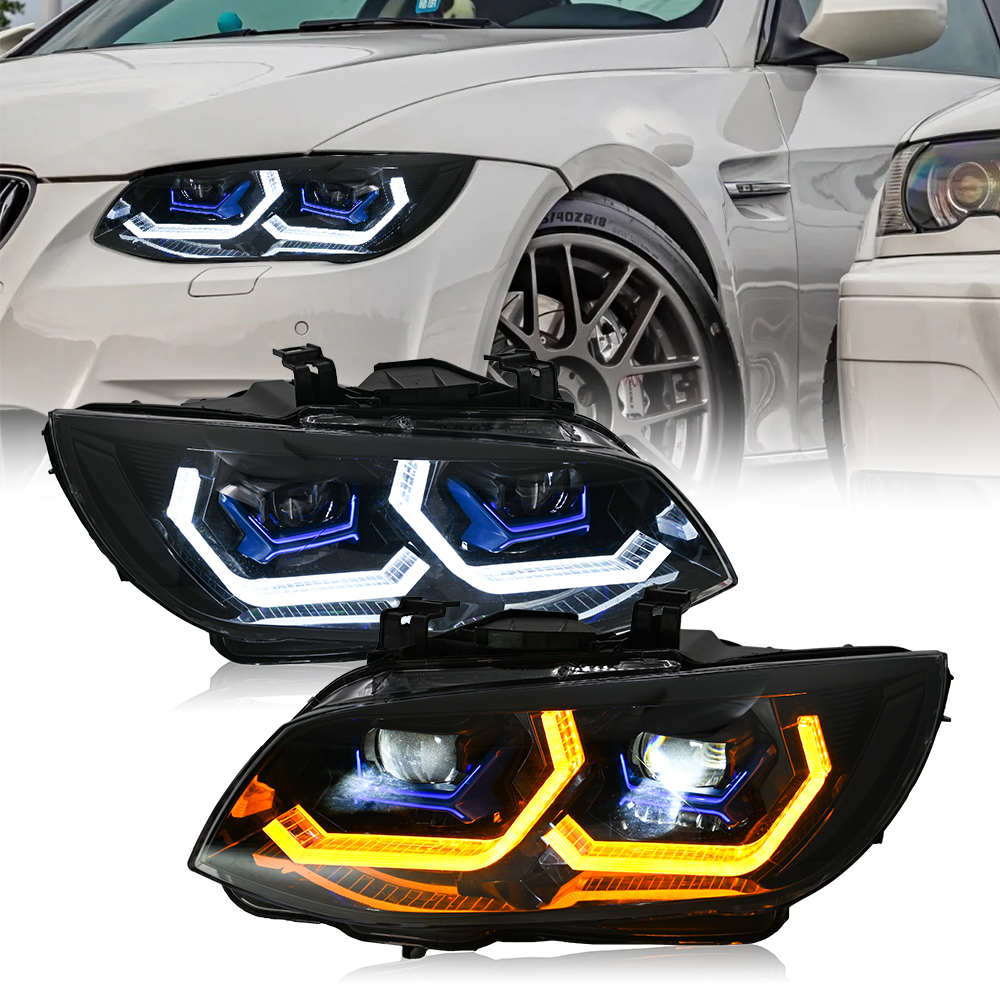 KuerLED ヘッドライトアセンブリ BMW 3 シリーズ 2011 2012 2013 E92 E93 LCI 328i 325i 335i HID キセノンランプアップグレードフロントライト