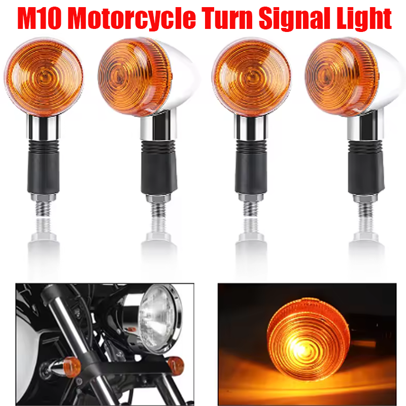 ユニバーサル M10 オートバイターンシグナルライト 12V サイド方向指示ランプホンダヤマハ Chooper スクータークルーザーカフェレーサー