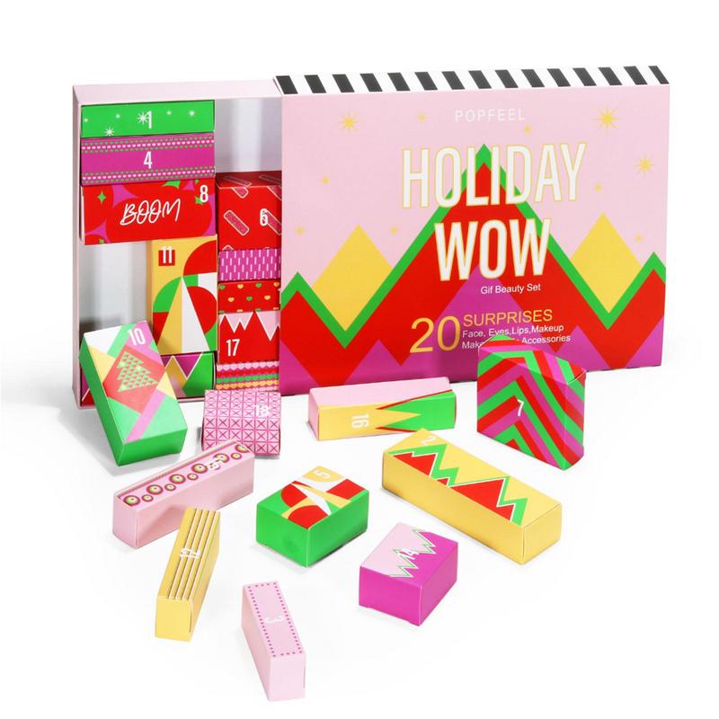 クリスマスアドベントカレンダーボックスメイクアップセット口紅アイシャドウコンシーラー化粧品ギフトボックス女性ガールクリスマスギフト