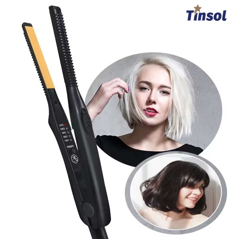 2-in-1 ミニヘアアイロン ヘアアイロン プロフェッショナル セラミック ショート フラット アイロン 女性用