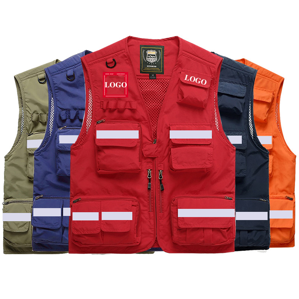 Hi Vis 作業服安全ベスト マルチポケット緊急救助ボランティア通信安全ジャケット屋外作業服