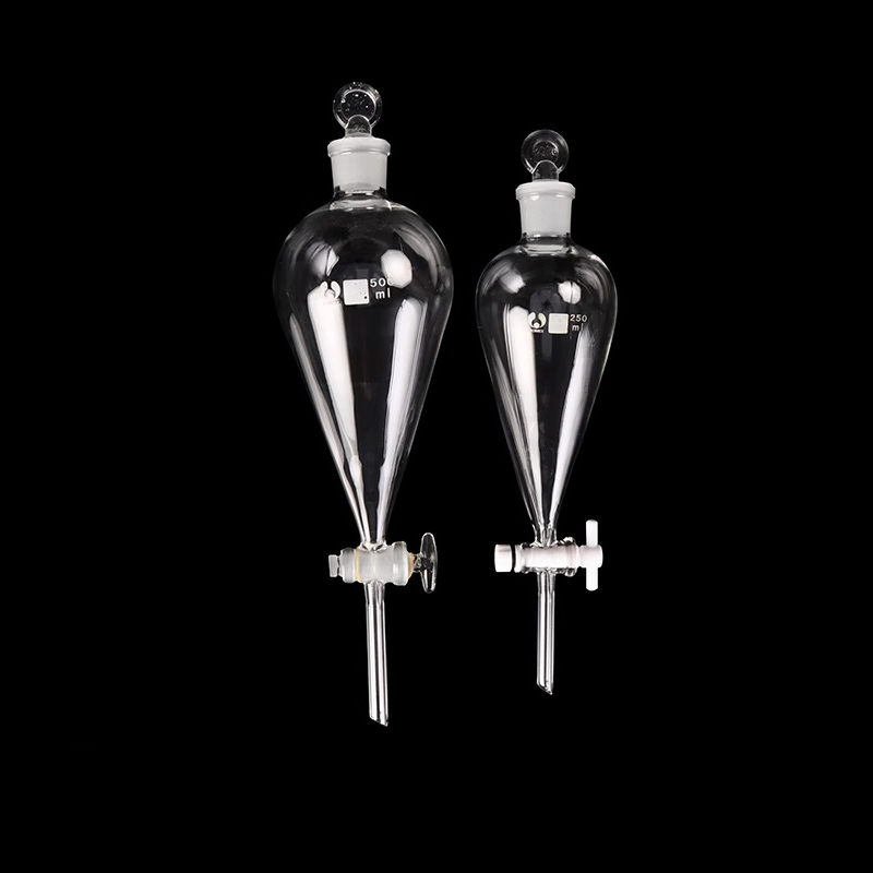 60ml～1000ml 実験用洋ナシ型ガラス分液漏斗 精油の精製に使用される化学実験