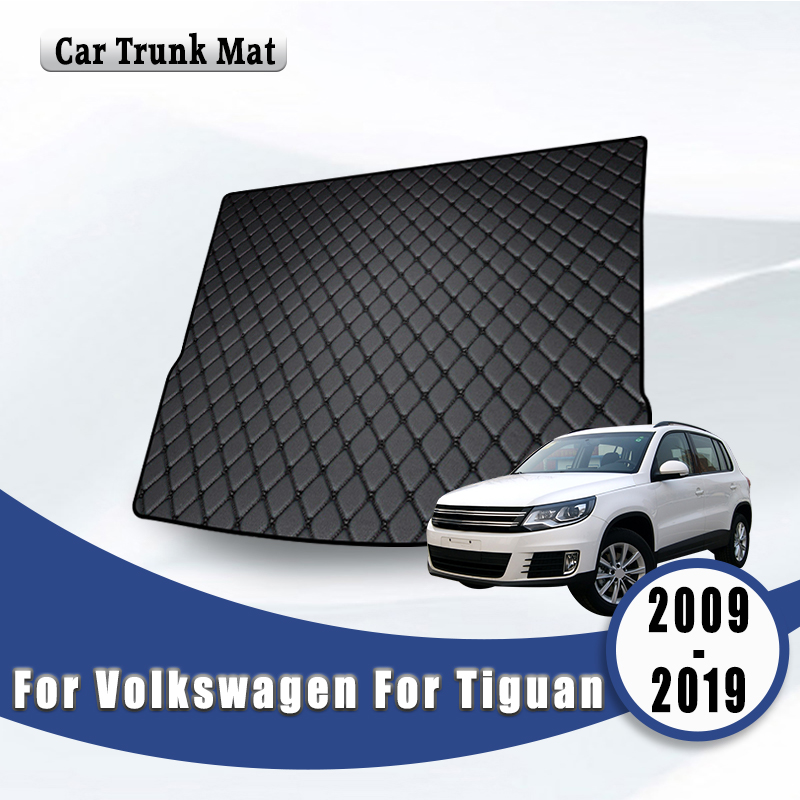 全天候型カーゴライナーフォルクスワーゲン VW ティグアン 2009-2019 耐摩耗性アンチシフト高級車のトランクマット自動車アクセサリーパッド