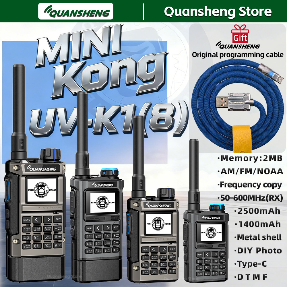 Quansheng UV K1 8 ミニトランシーバー長距離キャンプ緊急 FM AM ハム通信ラジオトランシーバーワイヤレスセットトランシーバー