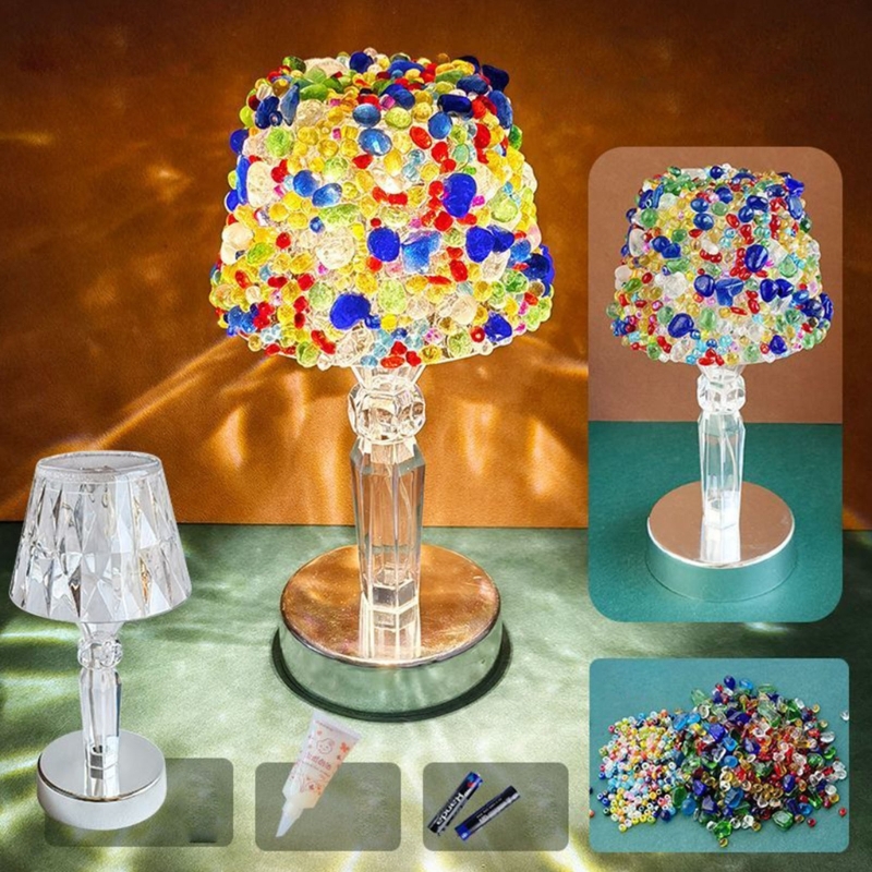 DIY クラフト装飾ライト、寝室のデスクディスプレイやギフト用のプラスチックシェードアクセント、ファセットステム、電池は含まれません M4YD