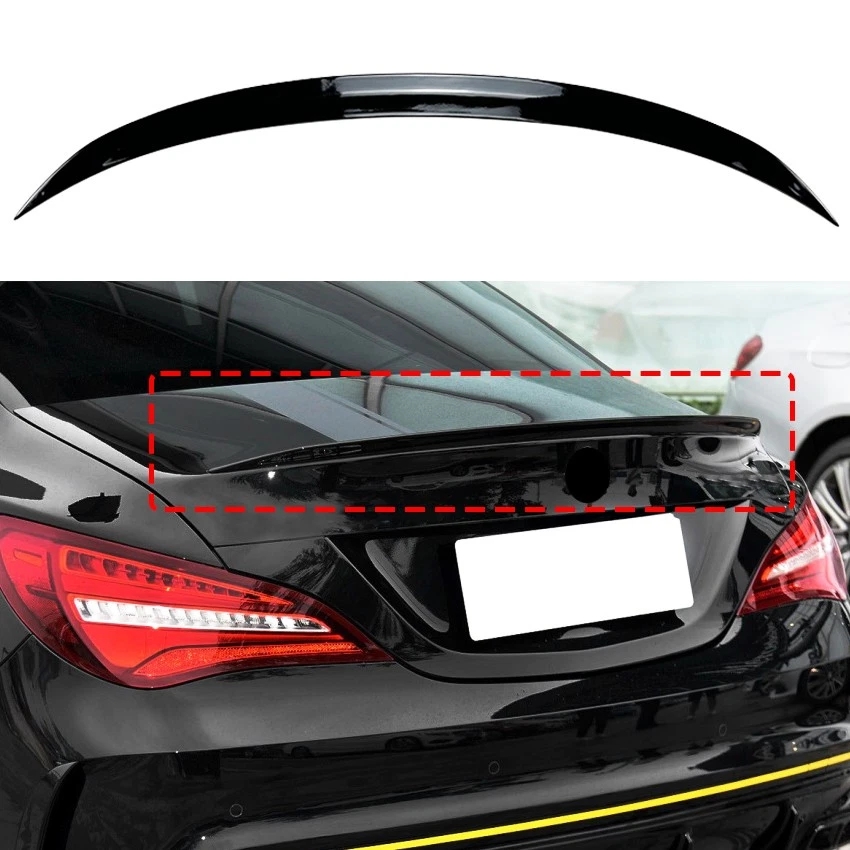 車のリアトランクスポイラー尾翼メルセデスベンツ CLA クラス C117 CLA180 CLA200 2013-2019 光沢のある黒のリアルーフスポイラーウイング
