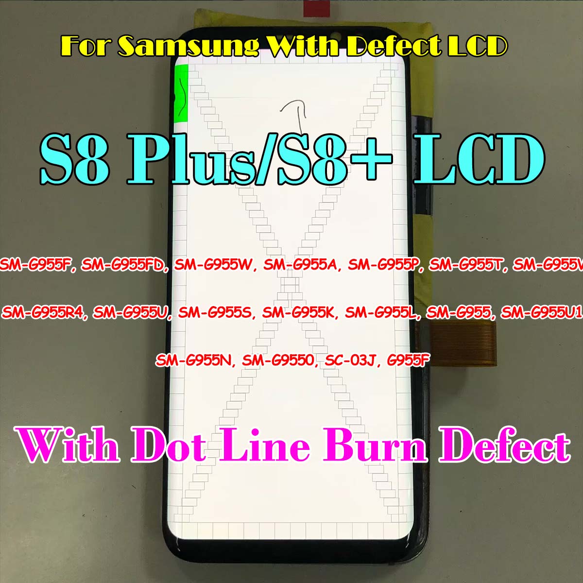 欠陥画面付き S8 プラス Lcd ディスプレイタッチスクリーンデジタイザアセンブリ 100% テストサムスンギャラクシー S8 プラス G955 G955f 6.2 インチ