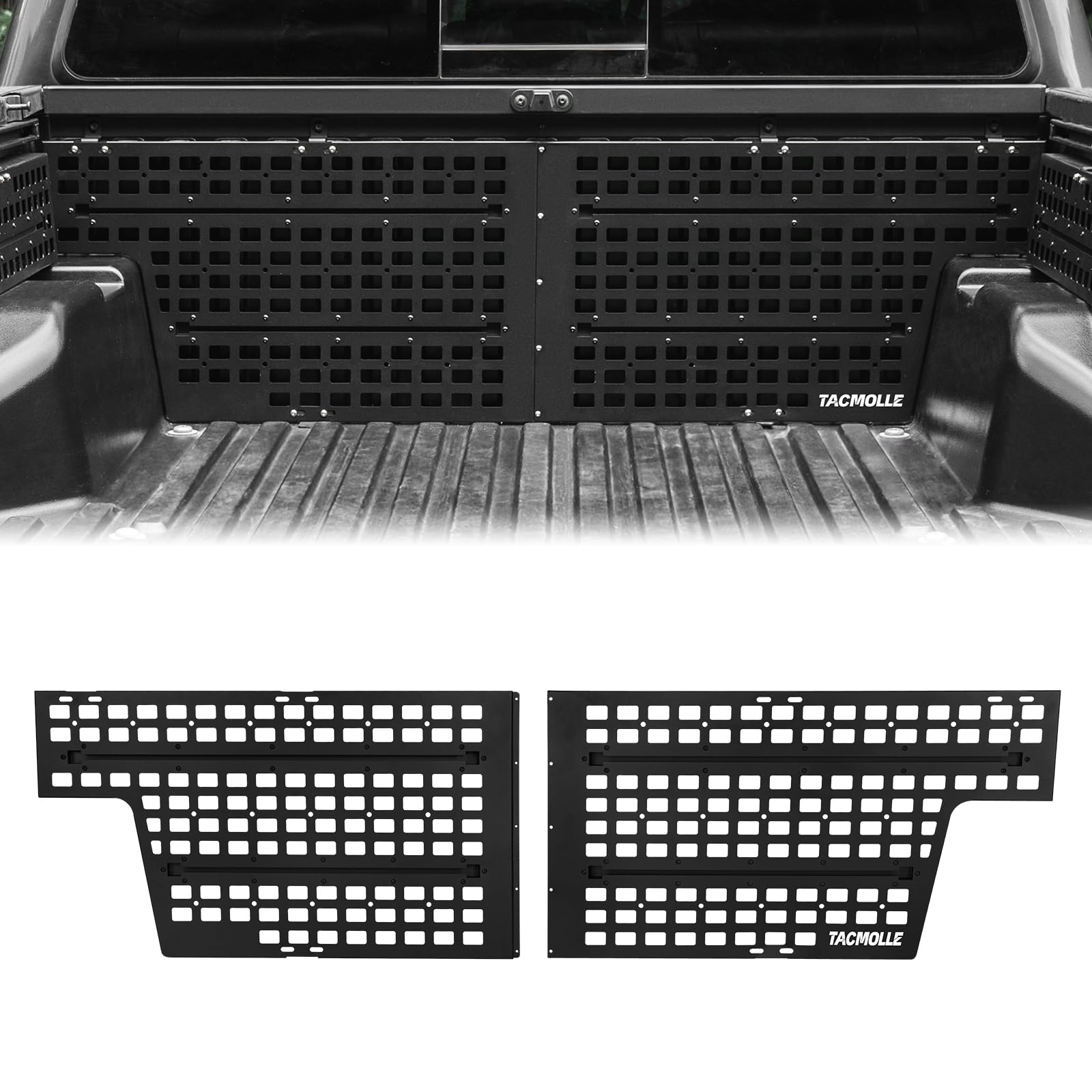 TACMOLLE トラック荷台キャブ壁貨物収納ラックトラック荷台モールパネル収納オーガナイザートヨタタコマ 2005-2023 アクセサリー