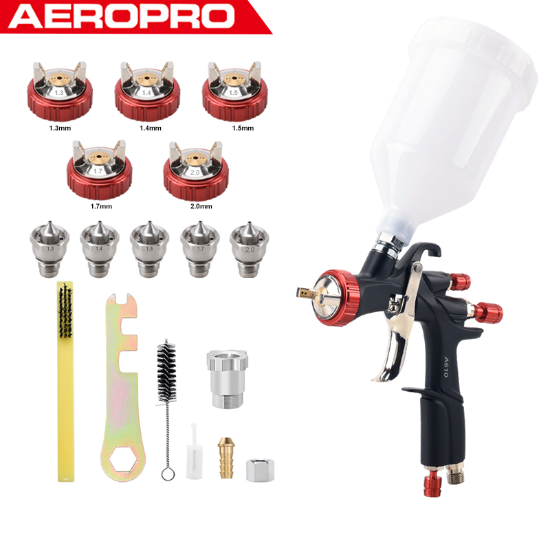 AEROPRO LVLP スプレーガンペイントスプレーガン A610 材料ポットインターフェース車の塗装ガン水性エアブラシ A610 車の塗装用