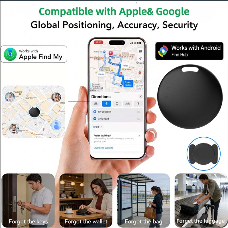 iOS または Android 用デュアル システム トラッカー ミニ GPS 強力な磁気吸引シリコン シェル付きオートバイ用紛失防止