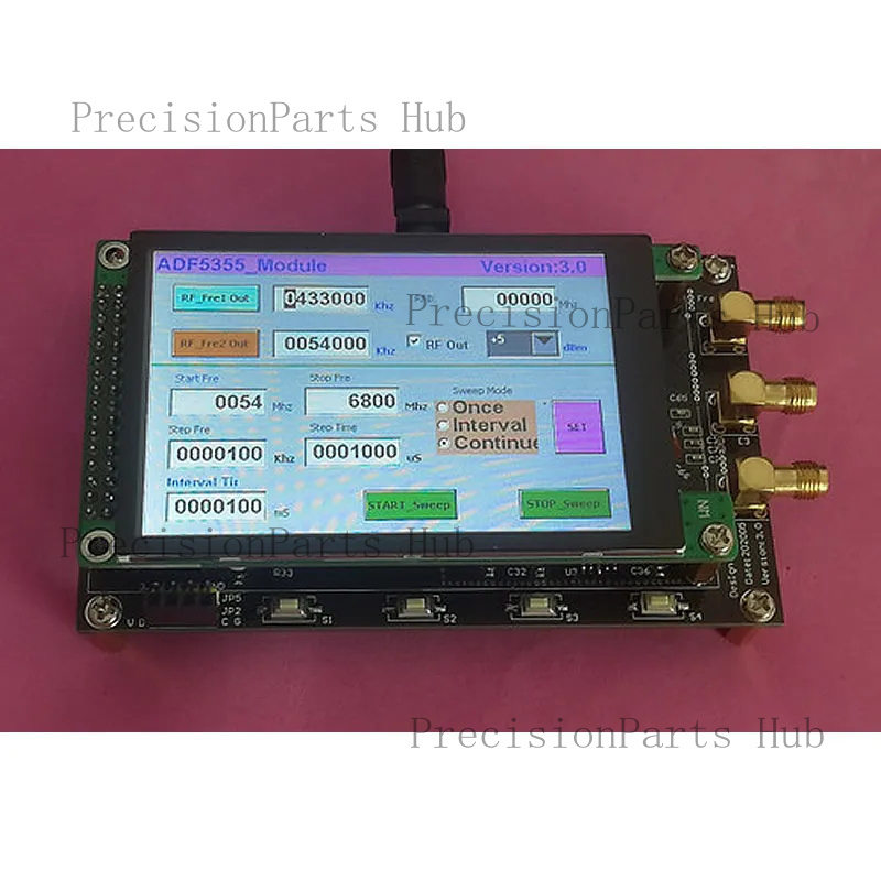 ADF4355 / ADF5355 モジュール 3.5 インチ容量性カラースクリーン RF 信号源 VCO マイクロ波周波数シンセサイザー オリジナル