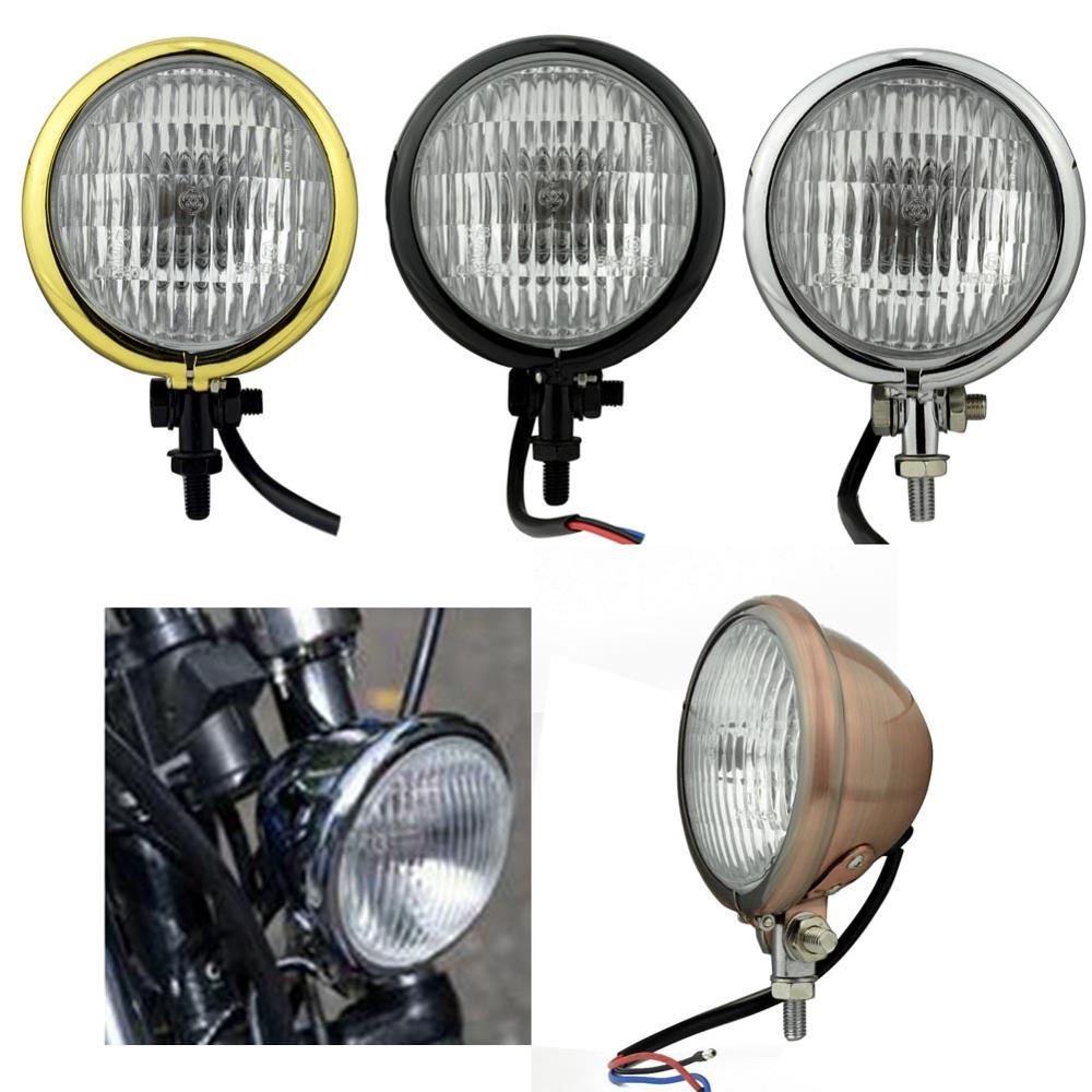 オートバイ 4.5 "ヴィンテージヘッドライトハーレーホンダヤマハ BMW カフェレーサーカスタムボバーチョッパー H4 ヘッドライト公認ヘッドランプ