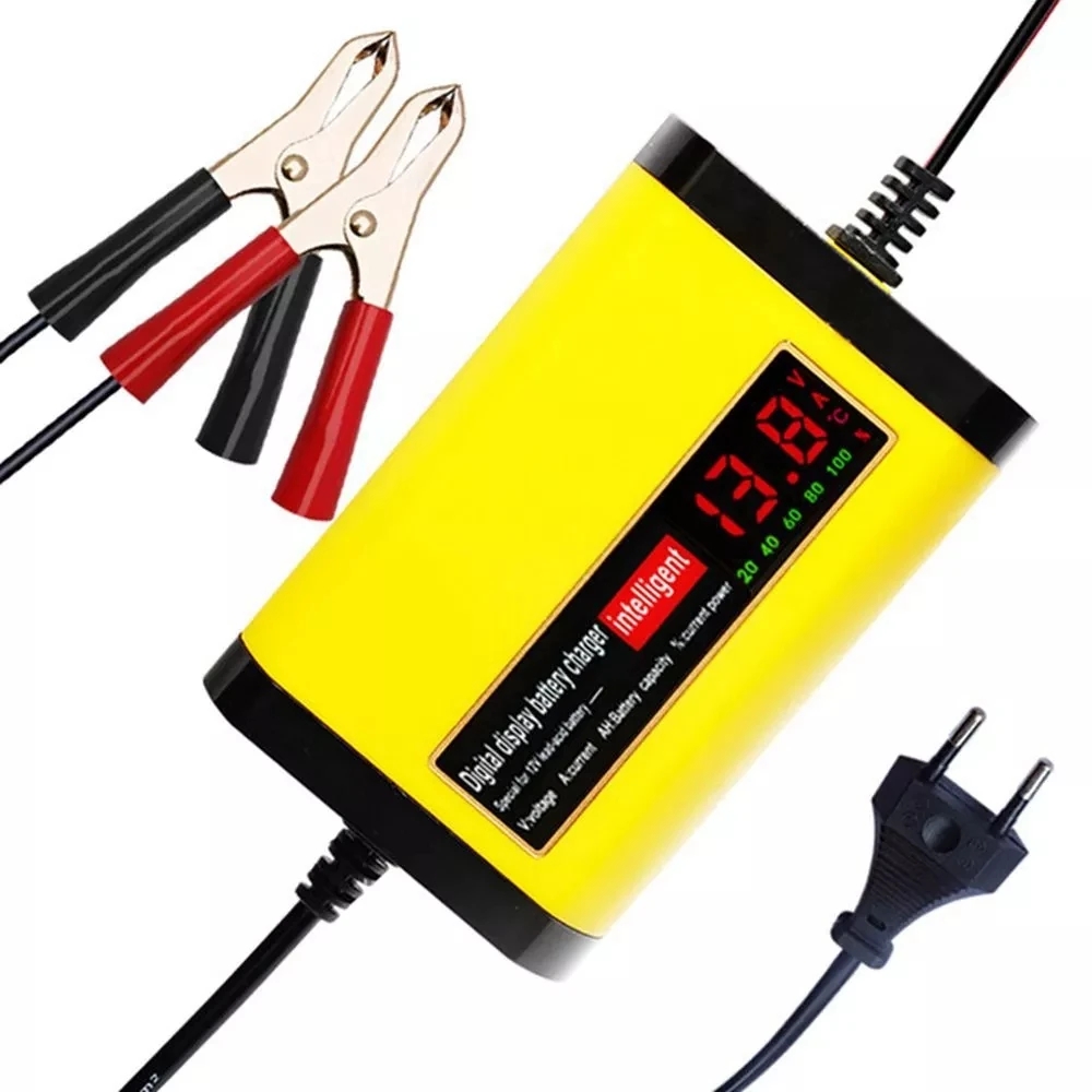 ポータブル 12V 車の充電器 Lcd ディスプレイ急速充電アダプタ EU プラグ DC13.8V 2A ドライウェット AGM ゲル鉛酸バッテリー充電