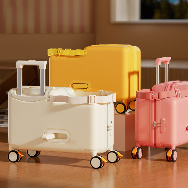 荷物、子供が座ったり、乗ったり、乗ったりできる荷物、スーツケース、トロリー、ユニバーサルホイール、ブレーキ、トラベルバッグ