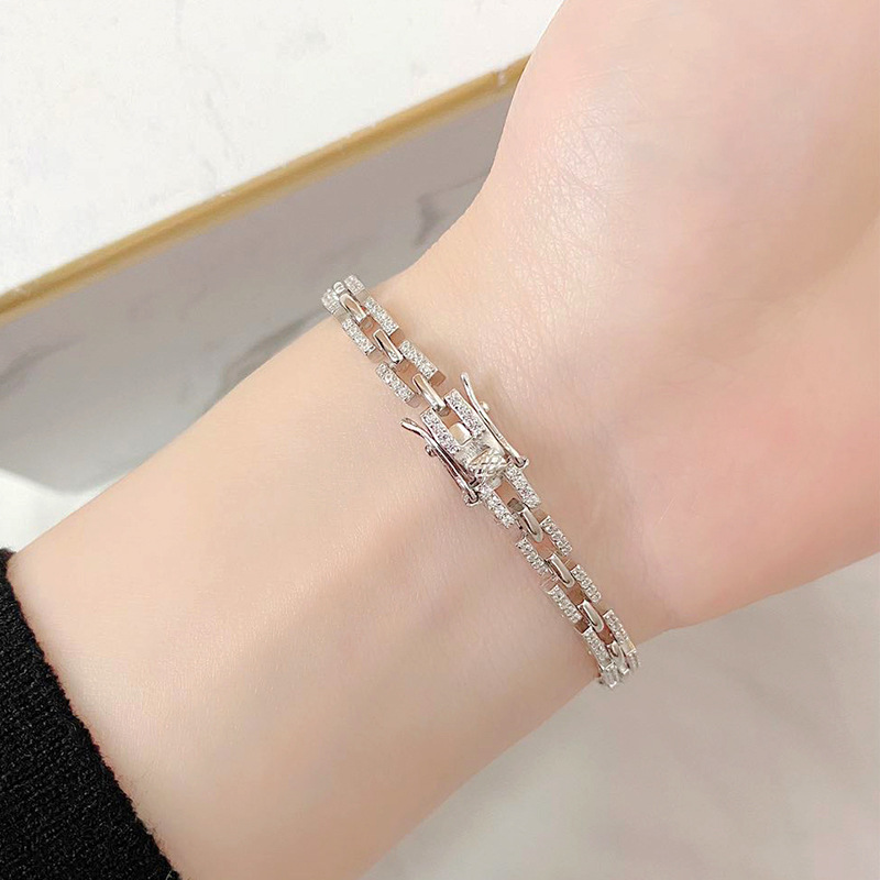 ハイエンドの女性 18 K リアルプラチナ PT950 ブレスレット女性のためのニッチシンプルなデザイン気質レディースブレスレットファッション愛好家ギフト