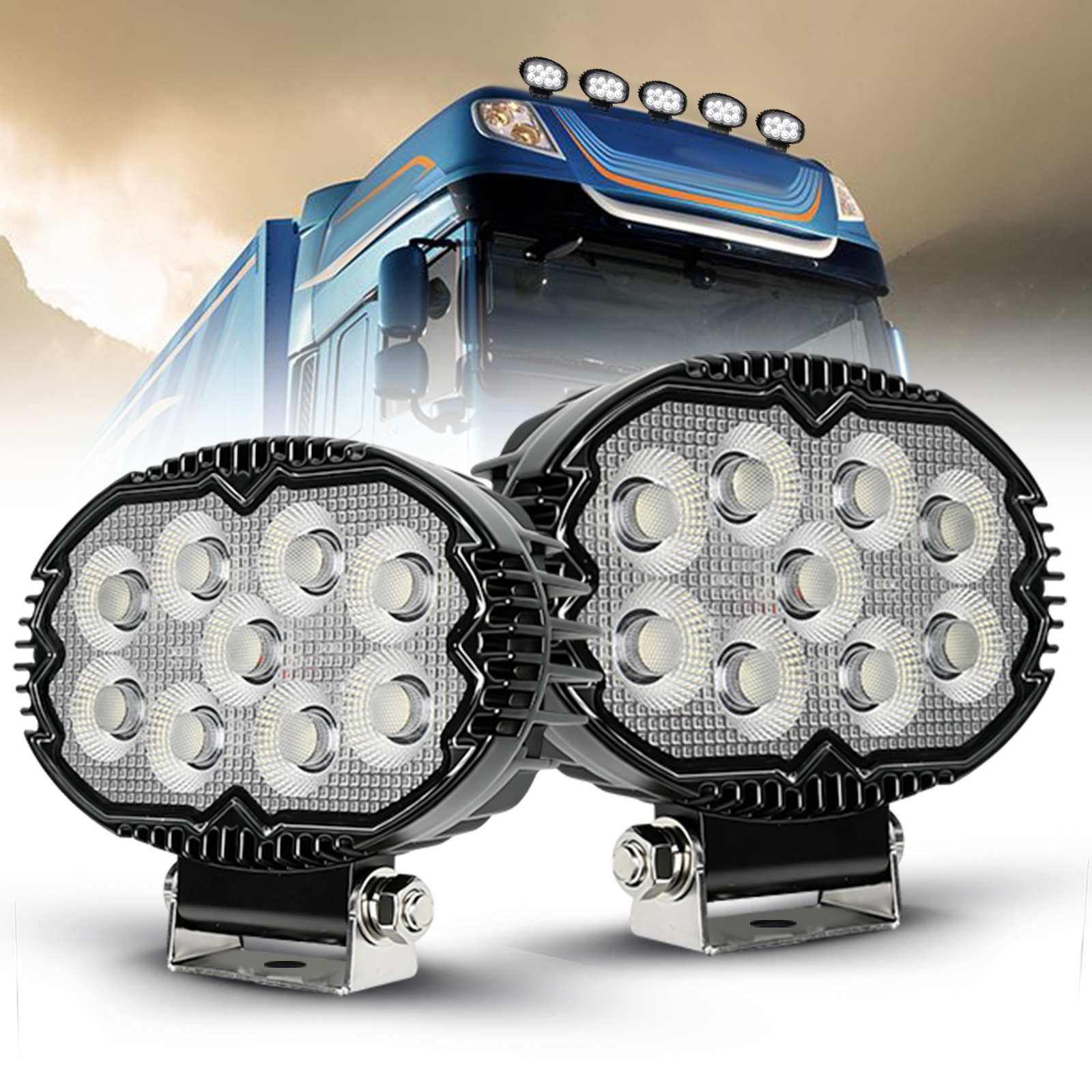 HL 5.5 インチ楕円形アルミニウム合金ケーシング自動車用 LED 作業灯投光器、車、トラック、掘削機のオフロード使用用