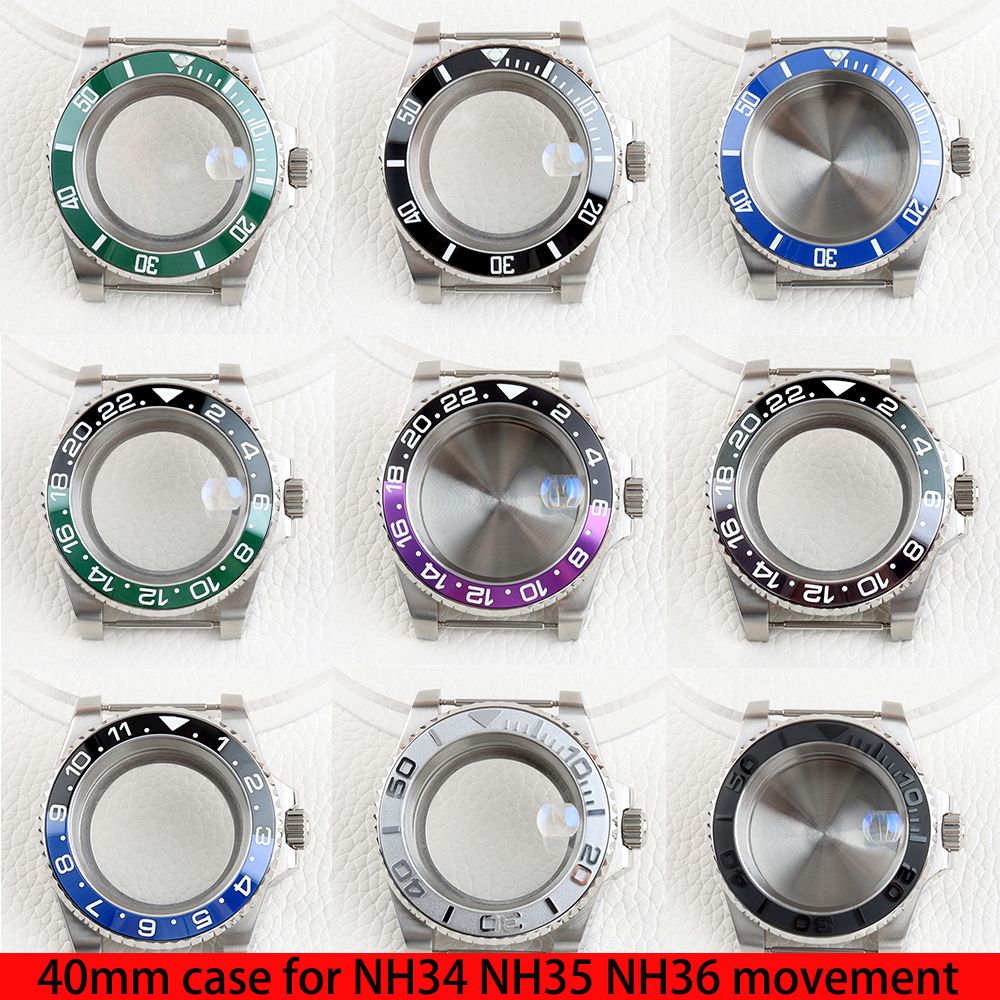 40 ミリメートル NH35 ケースサファイアガラス SUB GMT ヨットマスターケースセイコー NH34 NH35 NH36 ムーブメント 28.5 ミリメートルダイヤル防水 316L スチール