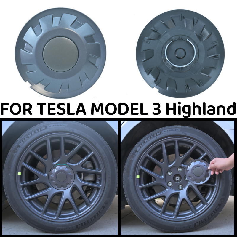 4 個ホイールハブキャップセンターリングパフォーマンス交換用ホイールフルリムカバーテスラモデル 3 18 インチハイランド 2024 アクセサリー