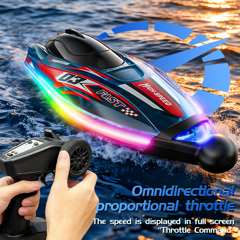 JJRCS25 カラフルなライトローリングスタントダブルモーターブラシレスリモコン船防水模型玩具誕生日ギフト