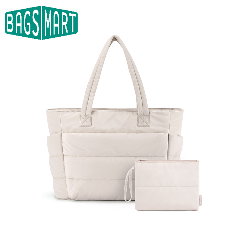 BAGSMART レディース トートバッグ シンプル トラベルバッグ カジュアル 通勤 メッセンジャー ハンドバッグ 学生 カレッジ ショルダーバッグ