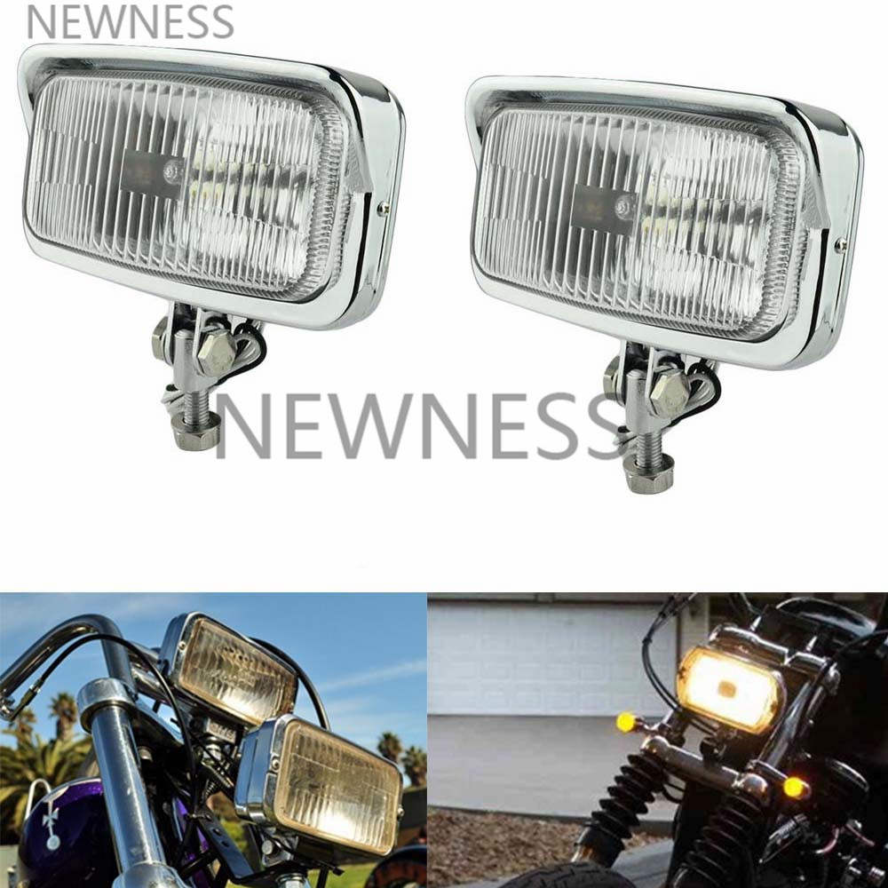 オートバイスクエアヘッドライトクラシックレトロツインヘッドライト長方形ランプホンダ CB400 チョッパーカフェレーサーダイナスポーツスター