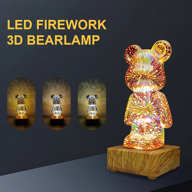 LED花火3Dクマランプが登場！魔法のような雰囲気を作り出し、家の装飾やギフトに最適です。