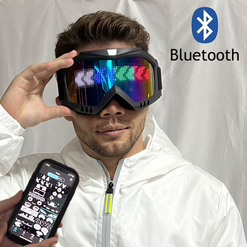 新しいフルカラー LED ゴーグル Glasse Bluetooth アプリ発光マスク誕生日ハロウィンパーティーの小道具コスプレアクセサリー