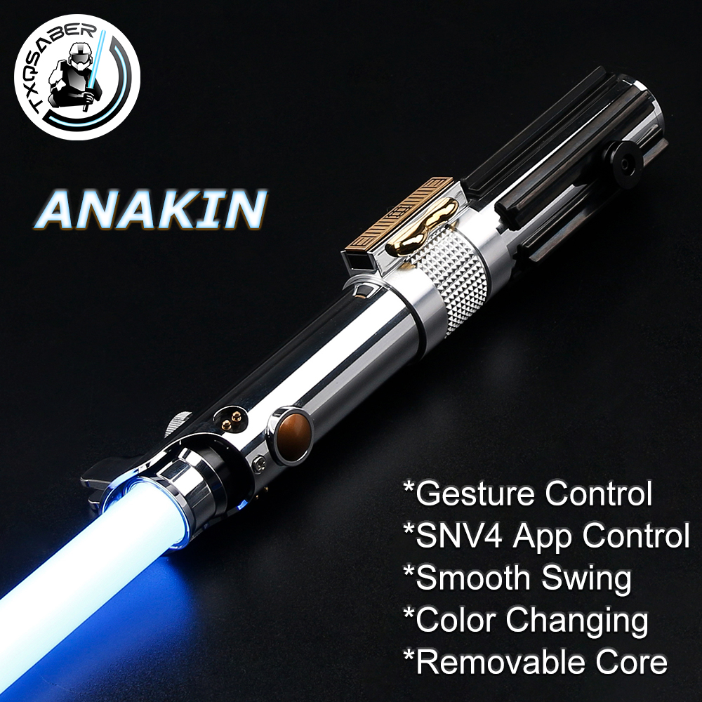 アナキンライトセーバープロフィー 2.2 響板スムーズスイング金属ハンドル LED ストリップブレード SD カードスカイウォーカーレプリカコスプレおもちゃ