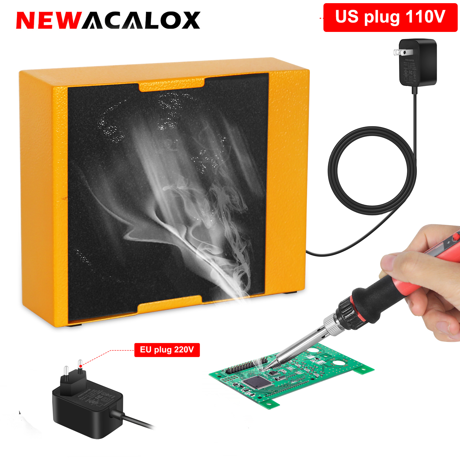 NEWACALOX 30 ワットはんだヒューム抽出器煙吸収剤リムーバー煙防止吸収剤 DIY 作業ファンはんだステーション用