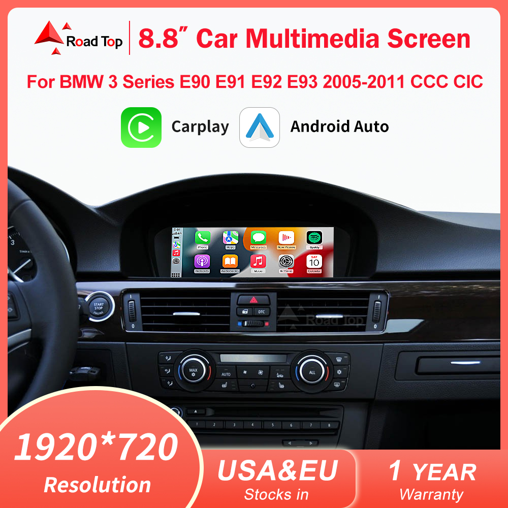 8.8 "1920*720 ワイヤレス CarPlay Android オートカーマルチメディアディスプレイ BMW 3 シリーズ E90 E91 E92 E93 5 シリーズ E60 E61 タッチスクリーン