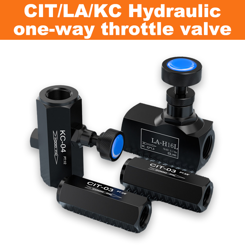 CIT/LA/KC シリーズ油圧スロットル流量調整弁 KC-02 CIT-02 LA-H8L インライン一方向逆止弁 1/4"