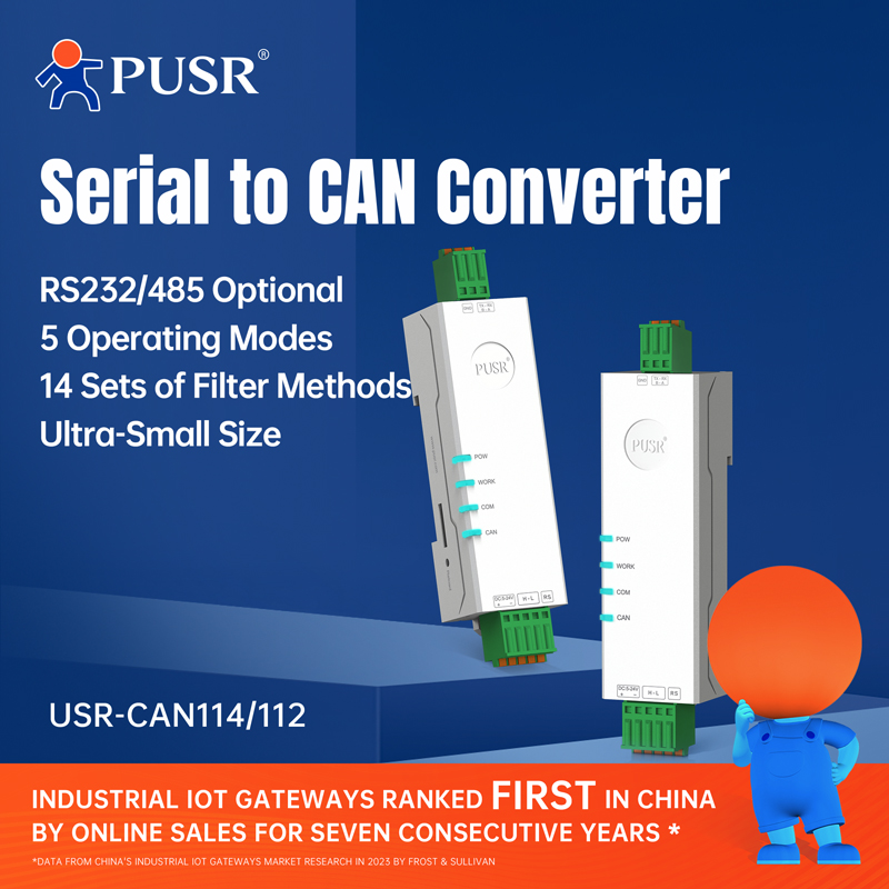 PUSR RS485 RS232 から CAN バスコンバータ CAN からイーサネット双方向通信産業用 CAN ゲートウェイ Modbus RTU USR-CAN114