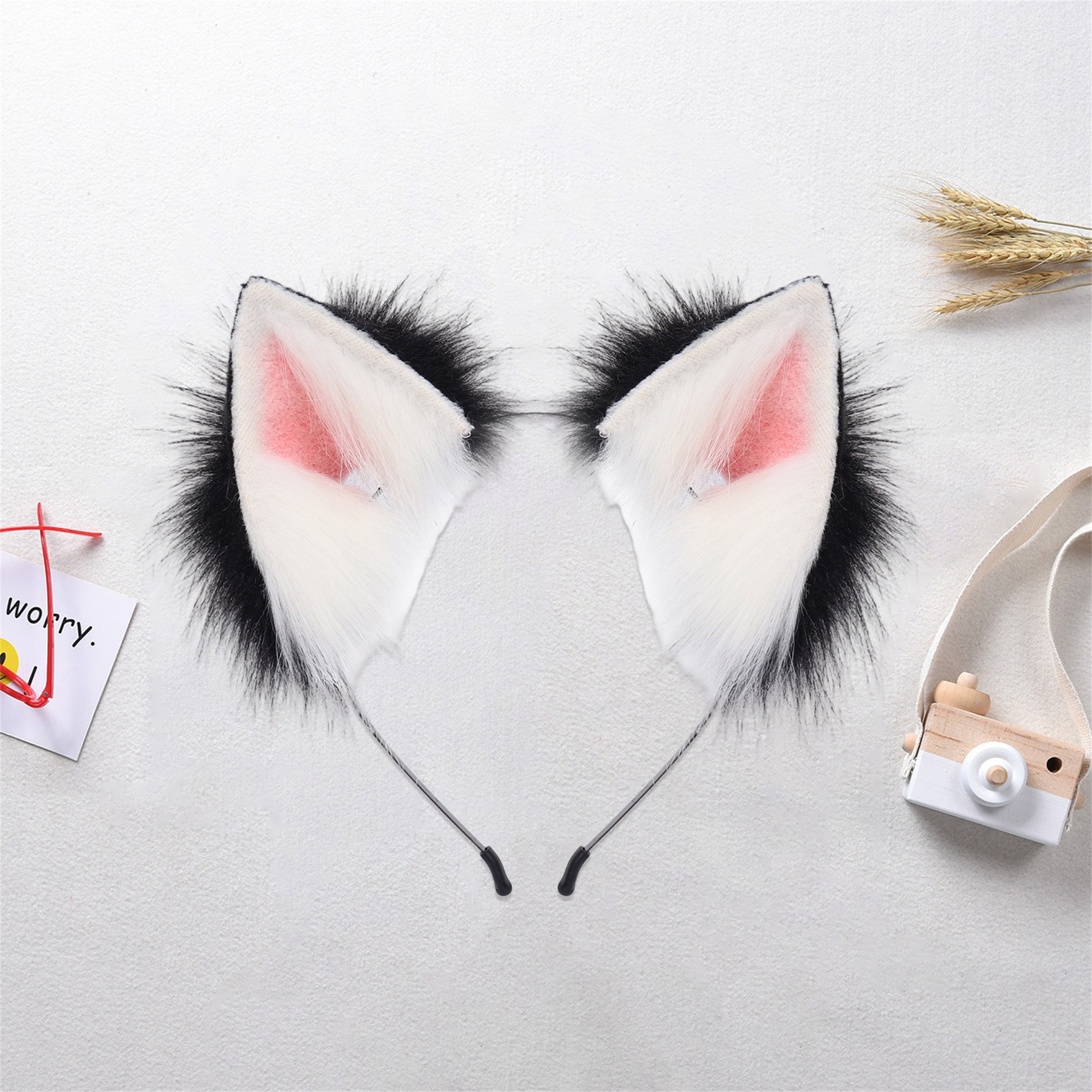 かわいい猫耳カチューシャぬいぐるみ動物耳ヘアフープパーティーかぶとコスチューム子供大人用ハロウィンドレスアップ