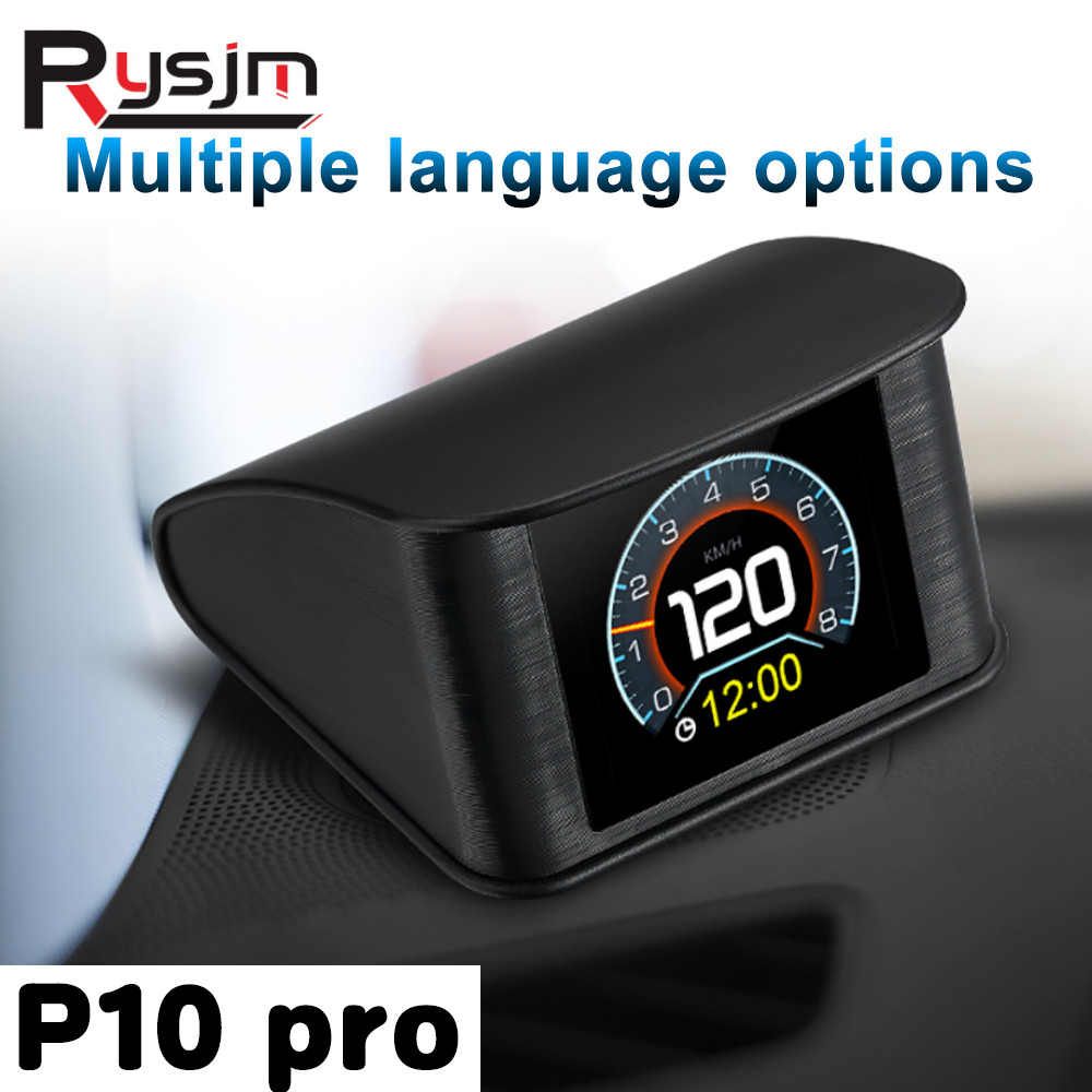 OBDII スマート デジタル メーター P10 PRO OBD2 ヘッドアップ ディスプレイ オンボード コンピューター デジタル スピードメーター 多言語過速度アラーム