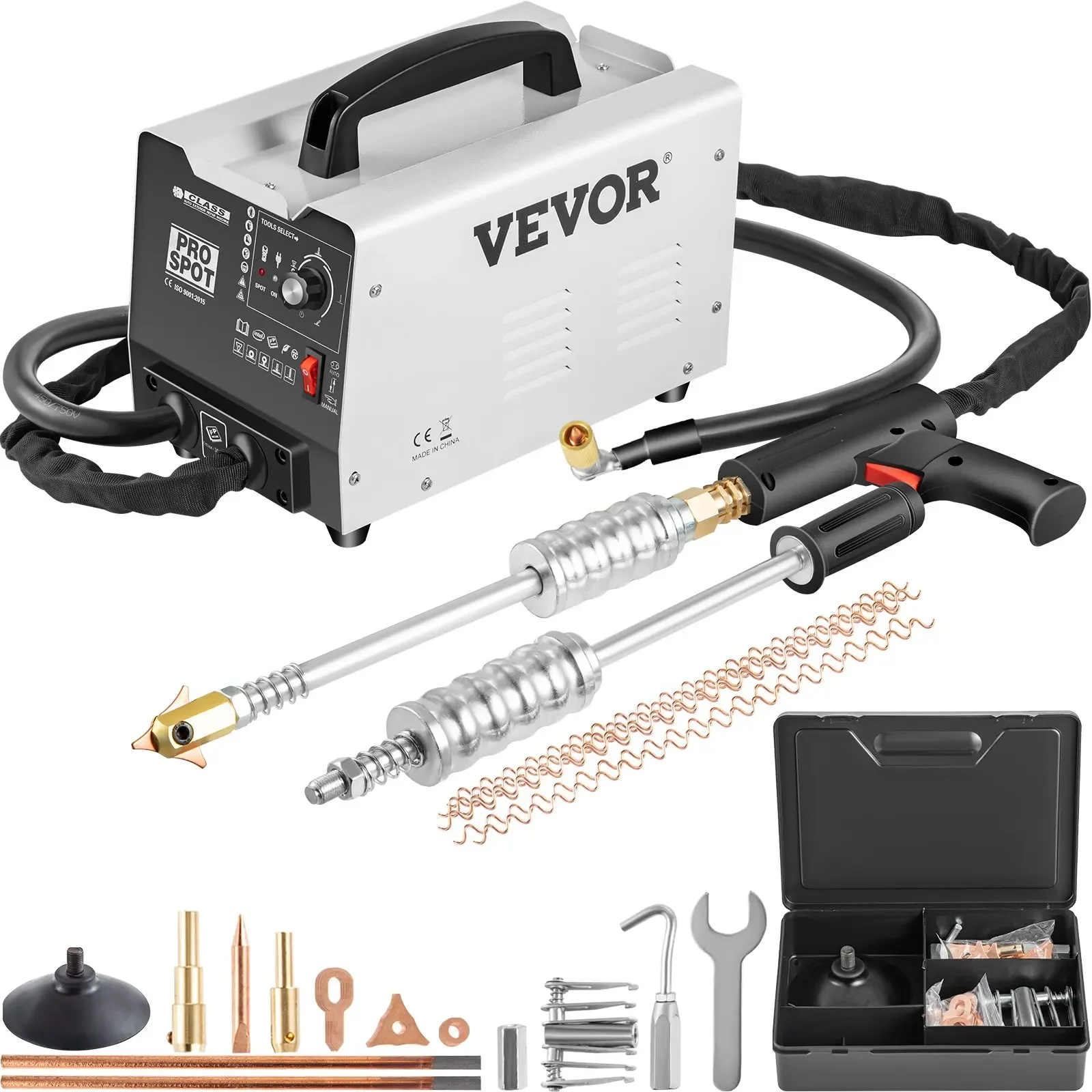 VEVOR 3500A デントプーラースポット溶接機 1.8KW 2 溶接ガンボンネット屋根パネル 3500A デントプーラースポット溶接機 1.8KW 0.6-1.2 ミリメートル溶接