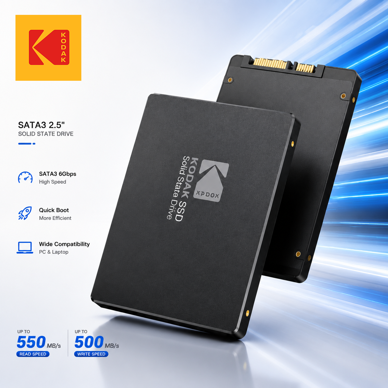 KODAK SSD SATA3 2.5 インチ 1TB 512GB 256GB 128GB 内蔵ソリッドステートドライブ 3D NAND 内蔵ハードドライブ HDD デスクトップラップトップ PC 用