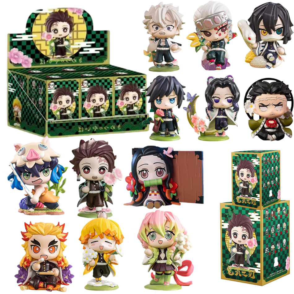 デーモンスレイヤー竈門炭治郎禰豆子アニメ漫画フィギュアブラインドボックスクリエイティブパーソナライズされた彫像モデル装飾品サプライズギフトボックス