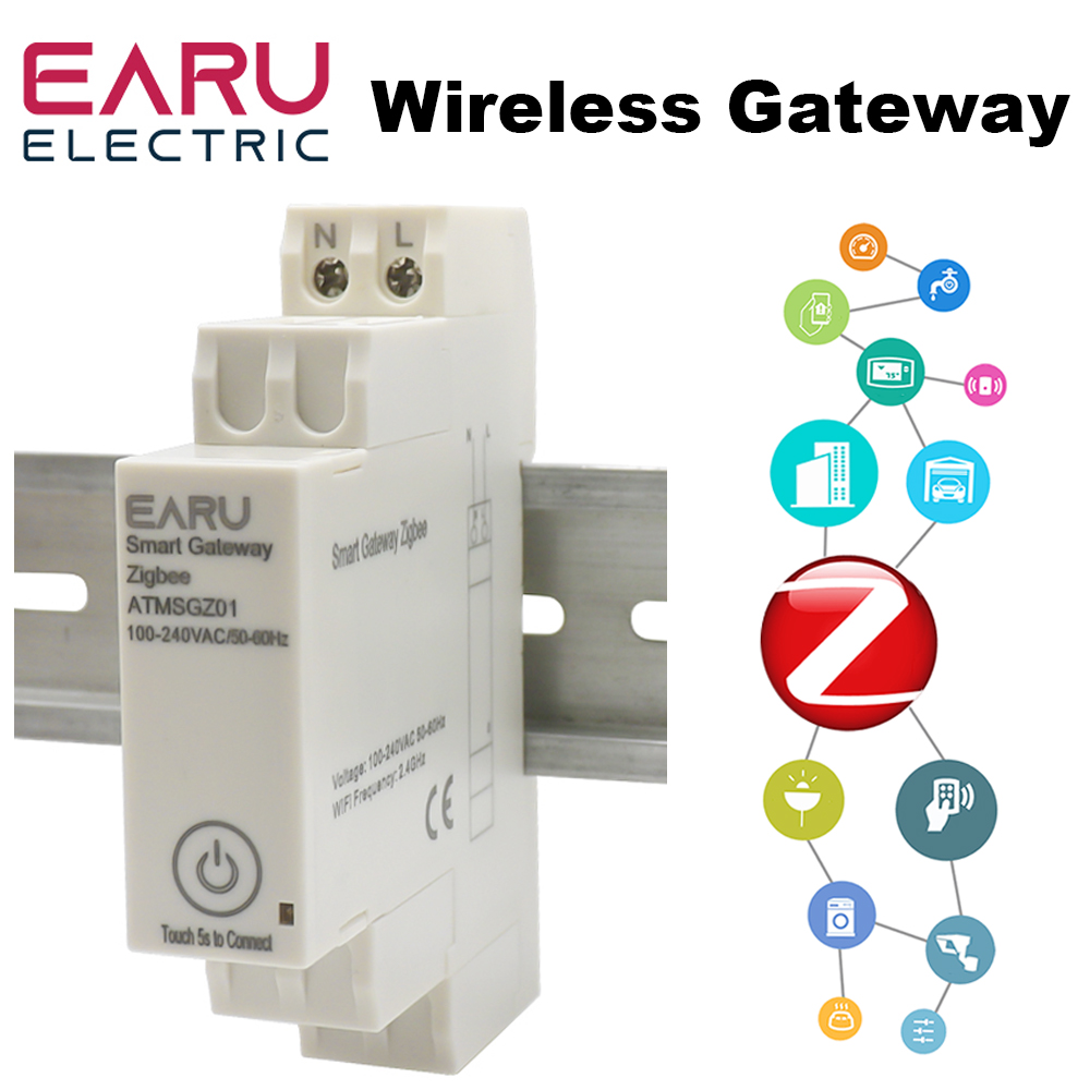 Tuya ワイヤレス Zigbee ブリッジ スマート ホーム AC100 〜 240V 50/60Hz Din レール Zigbee ゲートウェイ ハブ リモコン Alexa Google ホーム用