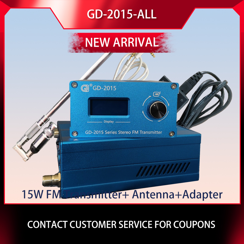 GD-2015-ALL 15W FM RDS トランスミッター QN8007 チップ 76-108Mhz 広告機​​器