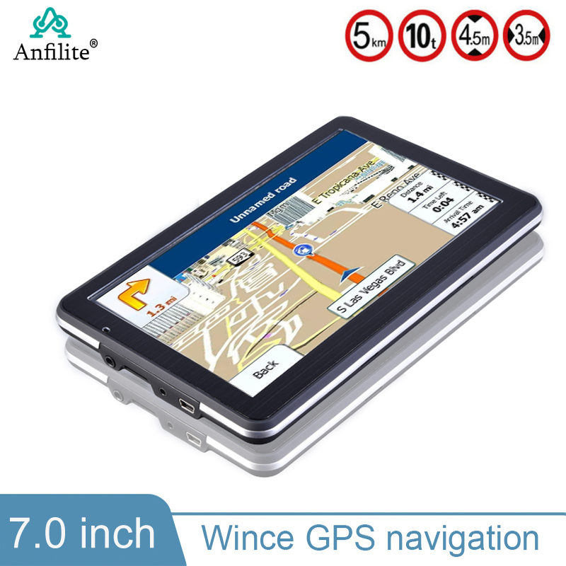 7 インチ車の GPS ナビゲーション 256 メガバイト 16 ギガバイト FM MP3 MP4 グローバルマップナビゲーター新しいヨーロッパ生涯無料アップデート