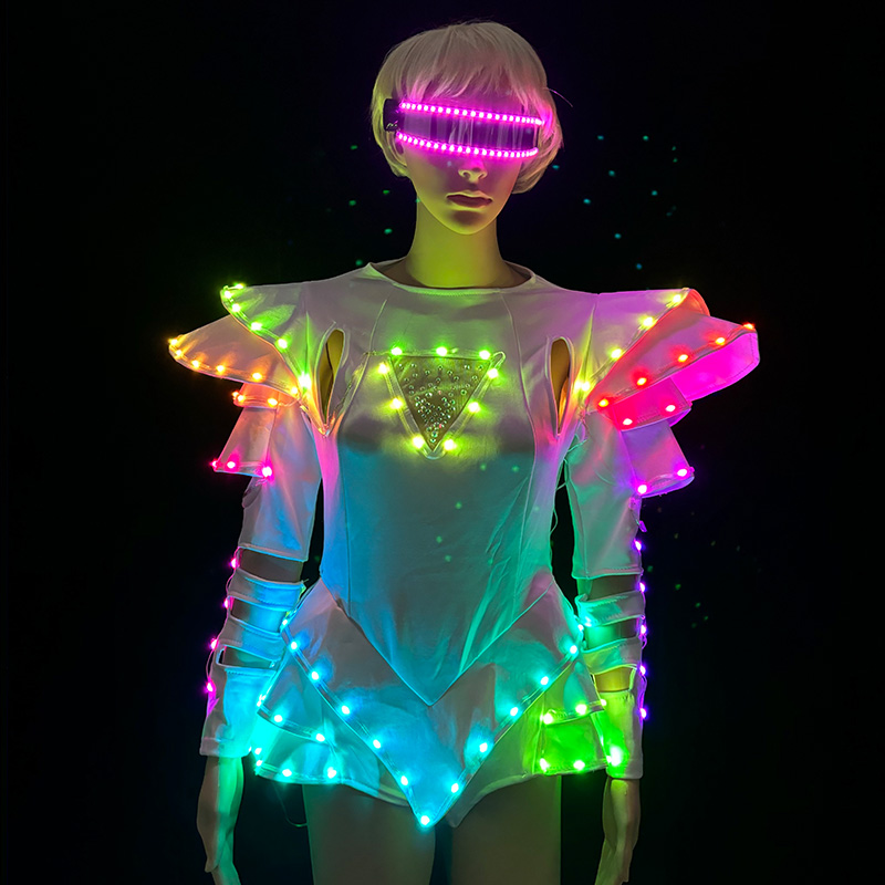 新スタイルクールリモート RGB LED ロボット衣装点滅ボディスーツ点灯発光衣装 DJ ダンスステージパフォーマンスの服