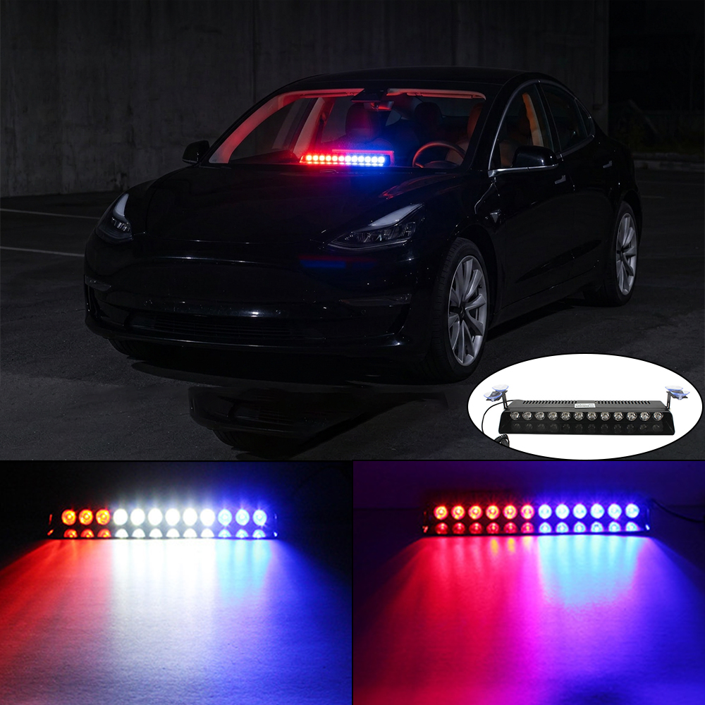 緊急ダッシュストロボライト安全点滅警告危険インテリアフロント/リアフロントガラスライトバー警察車両トラック用