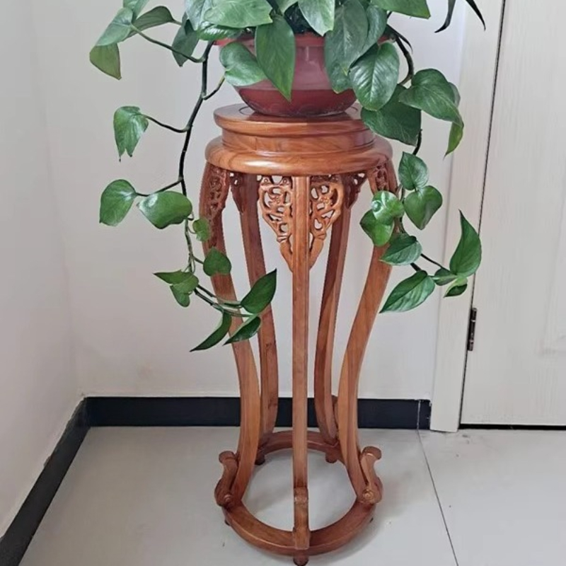 リビングルーム無垢材植物スタンド多層植木鉢ラックアンティークバルコニー収納棚屋内床水槽盆栽ラック
