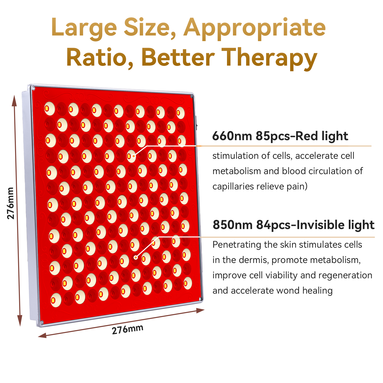ディープ 660nm の 45W LED パネル