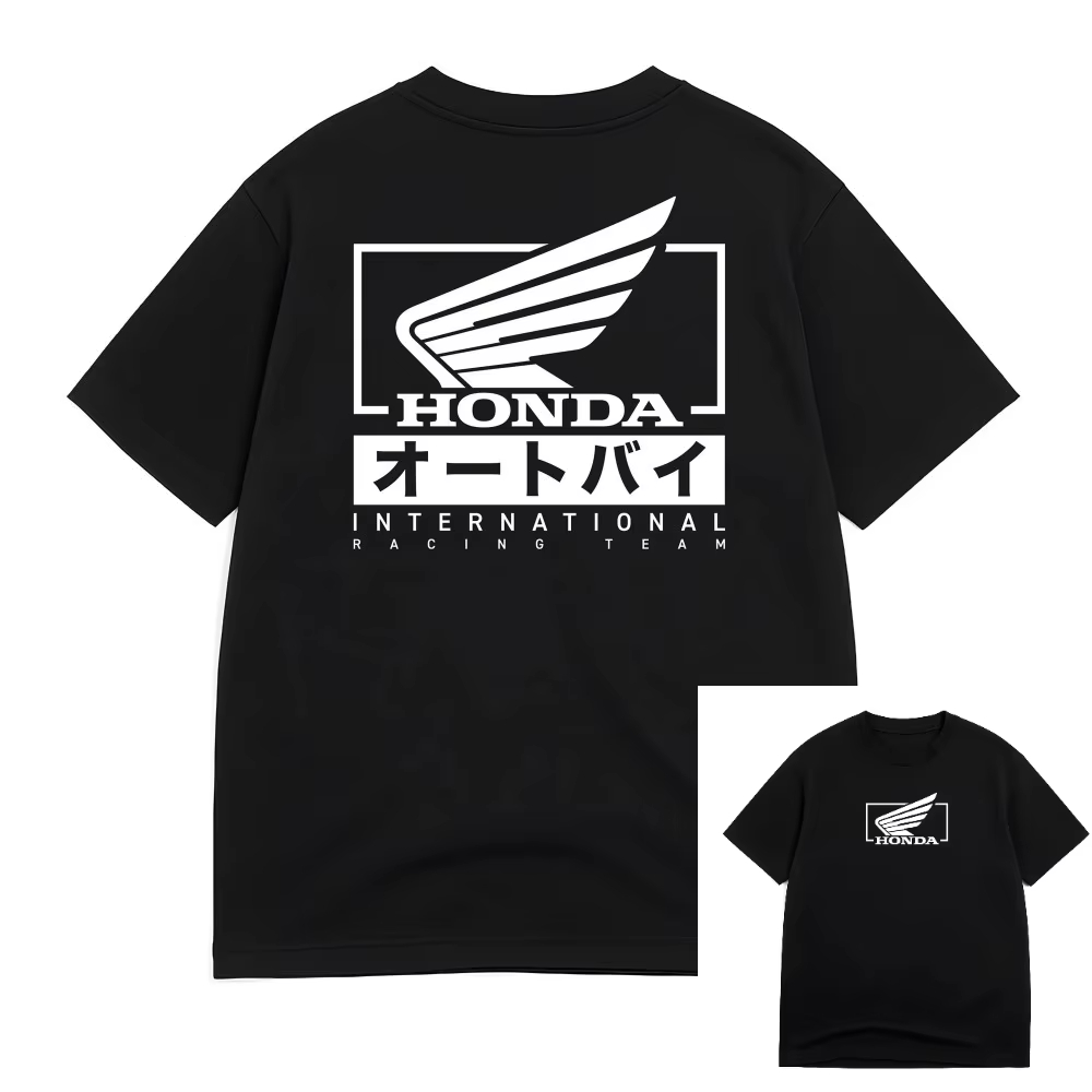 ニュートップホンダ翼のないオートバイ Tシャツレーシングメンズレディース Tシャツレトロオートバイシリーズプリントルーズ半袖ヒップホップ